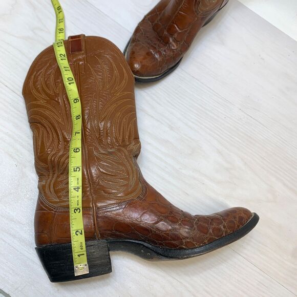 Nocona Brown Alligator Vintage Cowboy Boots Mens Size 9.5 B Style 9084‎ USA